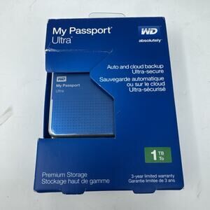 WD My Passport Ultra 1 TB external hard drive Brand New WIN 8 - Blue